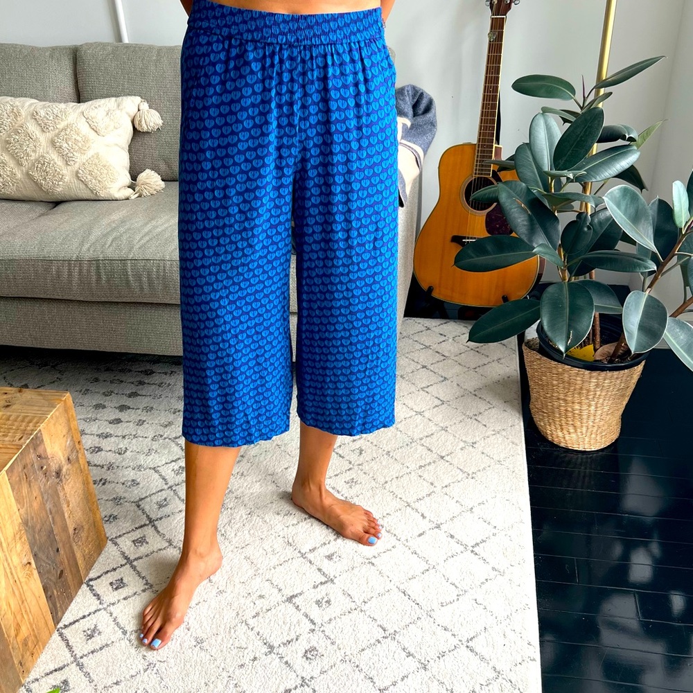 H&M Blue Pattern wide Leg Culottes (super comfy!)